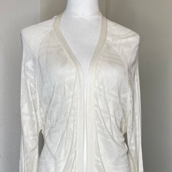 Defacto Women's Open Knit Long Sleeve Aztec Geometric Open Cardigan XL - Picture 2 of 5